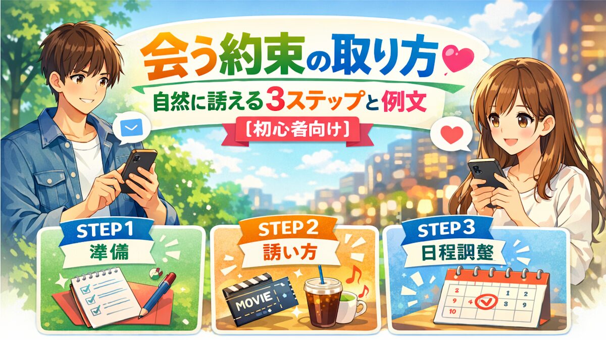 会う約束の取り方|自然に誘える3ステップと例文【初心者向け】
