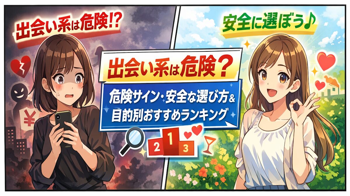 出会い系サイトは危険？ トラブルを防ぐ安全なサイト選び・危険サイトの特徴・目的別おすすめランキング