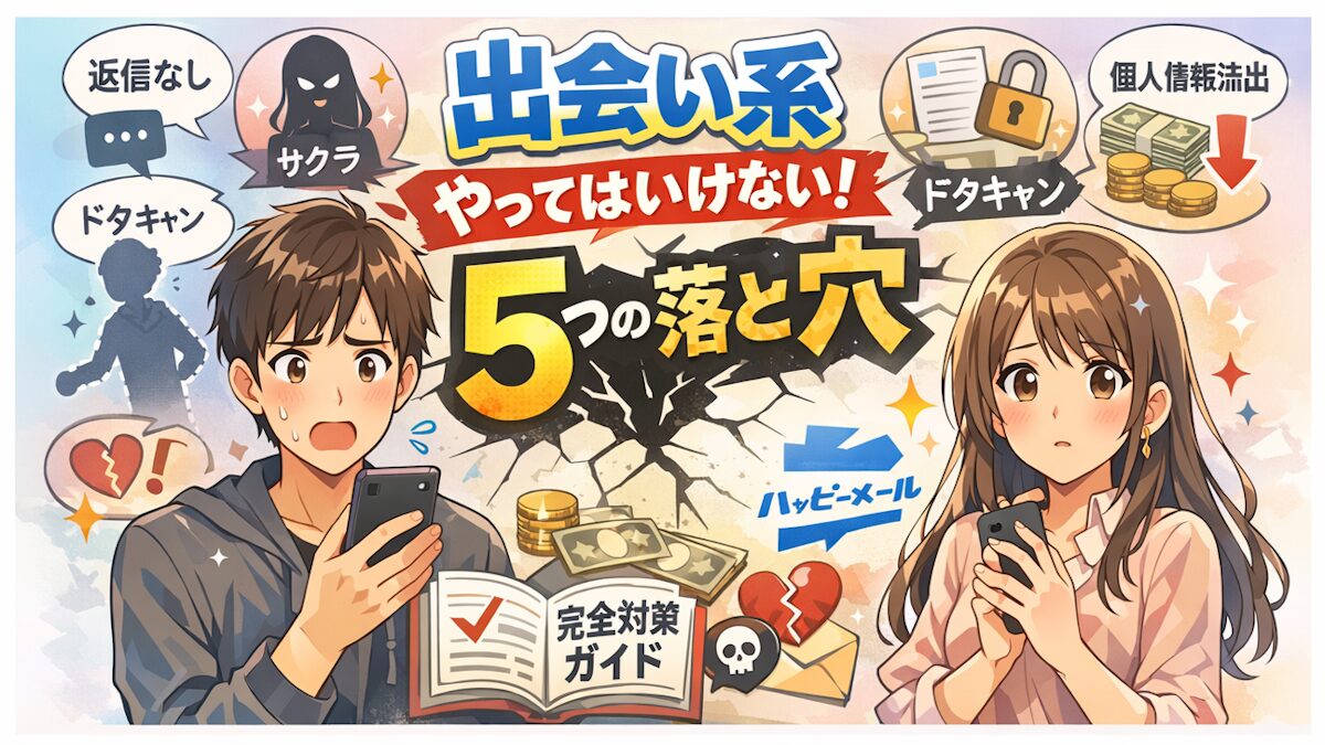 出会い系で絶対やってはいけない5つの落とし穴｜ハッピーメールで失敗しない安全対策ガイド