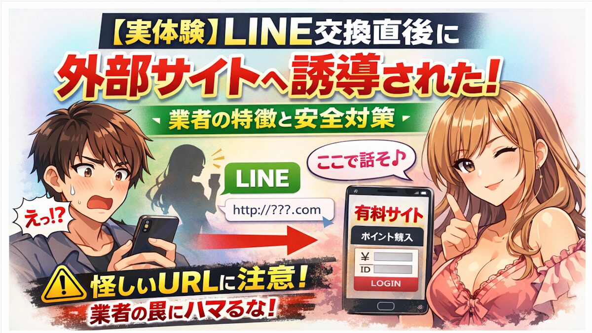 【実体験】LINE交換直後に外部サイトへ誘導された話｜業者の見抜き方と対策